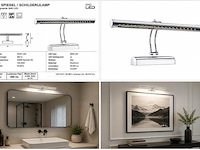 2 x led spiegel / schilderijlamp 4w – 4200k neutraal wit - chroom – ip45 – flamingo-4 - afbeelding 2 van  5