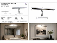 2 x led spiegel / schilderijlamp 4w – 4200k neutraal wit - chroom – ip45 – flamingo-4 - afbeelding 5 van  5