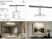 2 x led spiegel / schilderijlamp 4w – 4200k neutraal wit - chroom – ip45 – flamingo-4 - afbeelding 6 van  6