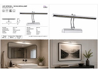 2 x led spiegel / schilderijlamp 6w – 4200k neutraal wit - chroom – ip45 – flamingo-6 - afbeelding 4 van  5