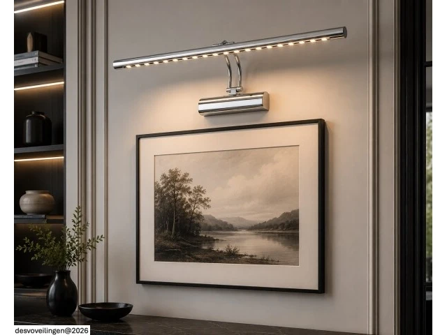 2 x led spiegel / schilderijlamp 6w – 4200k neutraal wit - chroom – ip45 – flamingo-6 - afbeelding 2 van  6