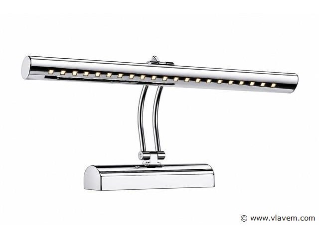2 x led spiegel / schilderijlamp 6w – 4200k neutraal wit - chroom – ip45 – flamingo-6 - afbeelding 2 van  5