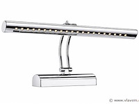 2 x led spiegel / schilderijlamp 6w – 4200k neutraal wit - chroom – ip45 – flamingo-6 - afbeelding 2 van  5