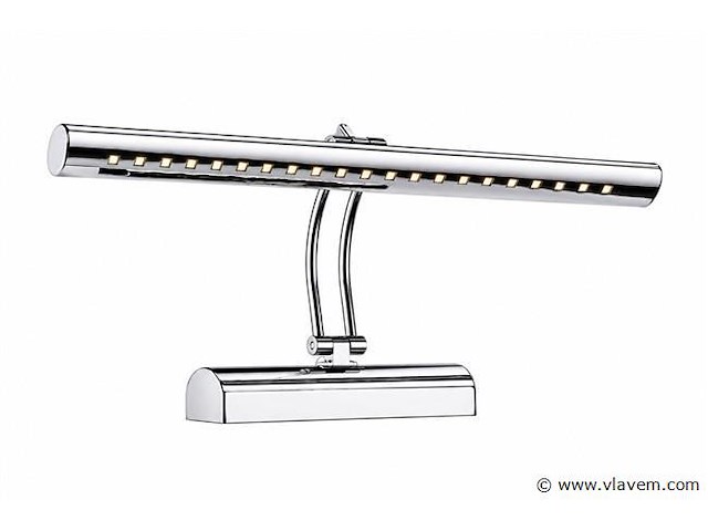 2 x led spiegel / schilderijlamp 6w – 4200k neutraal wit - chroom – ip45 – flamingo-6 - afbeelding 2 van  5
