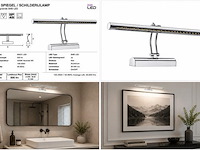 2 x led spiegel / schilderijlamp 6w – 4200k neutraal wit - chroom – ip45 – flamingo-6 - afbeelding 5 van  5