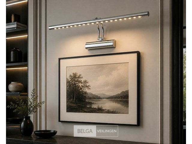 2 x led spiegel / schilderijlamp 6w – 4200k neutraal wit - chroom – ip45 – flamingo-6 - afbeelding 1 van  6