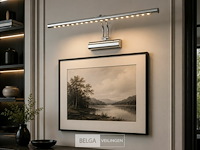 2 x led spiegel / schilderijlamp 6w – 4200k neutraal wit - chroom – ip45 – flamingo-6 - afbeelding 1 van  6