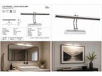 2 x led spiegel / schilderijlamp 6w – 4200k neutraal wit - chroom – ip45 – flamingo-6 - afbeelding 5 van  5