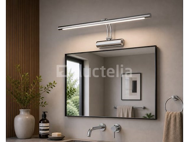 2 x led spiegel / schilderijlamp 8w – 4200k neutraal wit - chroom – ip45 – anka-8 - afbeelding 4 van  5