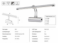 2 x led spiegel / schilderijlamp 8w – 4200k neutraal wit - chroom – ip45 – anka-8 - afbeelding 4 van  5