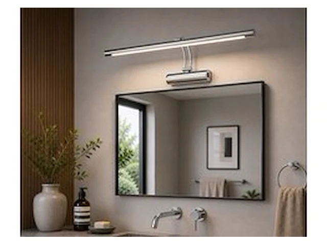 2 x led spiegel / schilderijlamp 8w – 4200k neutraal wit - chroom – ip45 – anka-8 - afbeelding 1 van  6