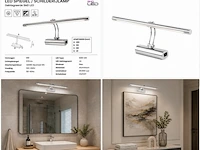 2 x led spiegel / schilderijlamp 8w – 4200k neutraal wit - chroom – ip45 – anka-8 - afbeelding 6 van  6