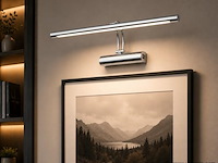 2 x led spiegel / schilderijlamp 8w – 4200k neutraal wit - chroom – ip45 – anka-8 - afbeelding 3 van  5