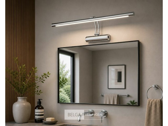 2 x led spiegel / schilderijlamp 8w – 4200k neutraal wit - chroom – ip45 – anka-8 - afbeelding 2 van  6