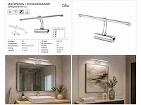 2 x led spiegel / schilderijlamp 8w – 4200k neutraal wit - chroom – ip45 – anka-8 - afbeelding 5 van  5