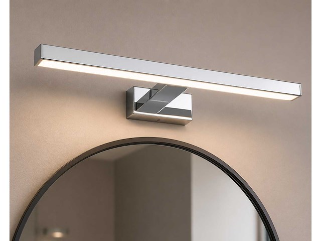 2 x led spiegel / schilderijlamp 8w – 4200k neutraal wit - chroom – ip45 – leylek-8 - afbeelding 3 van  5