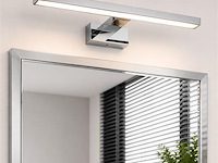 2 x led spiegel / schilderijlamp 8w – 4200k neutraal wit - chroom – ip45 – leylek-8 - afbeelding 1 van  5