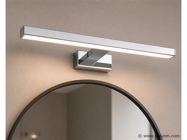 2 x led spiegel / schilderijlamp 8w – 4200k neutraal wit - chroom – ip45 – leylek-8 - afbeelding 3 van  5