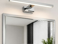 2 x led spiegel / schilderijlamp 8w – 4200k neutraal wit - chroom – ip45 – leylek-8 - afbeelding 1 van  6