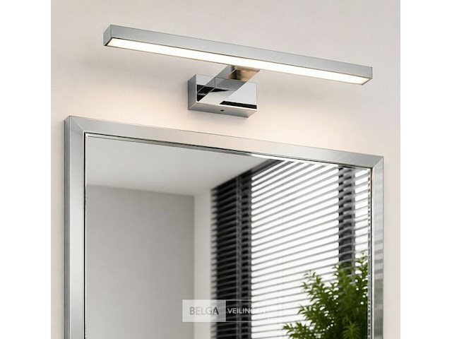2 x led spiegel / schilderijlamp 8w – 4200k neutraal wit - chroom – ip45 – leylek-8 - afbeelding 2 van  6