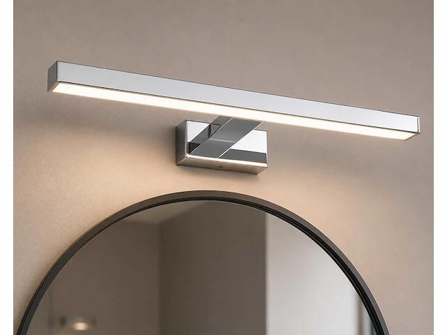 2 x led spiegel / schilderijlamp 8w – 4200k neutraal wit - chroom – ip45 – leylek-8 - afbeelding 3 van  5