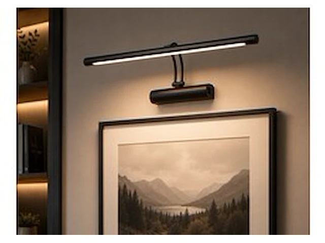 2 x led spiegel / schilderijlamp 8w – 4200k neutraal wit - zwart – ip45 – anka-8 - afbeelding 1 van  6