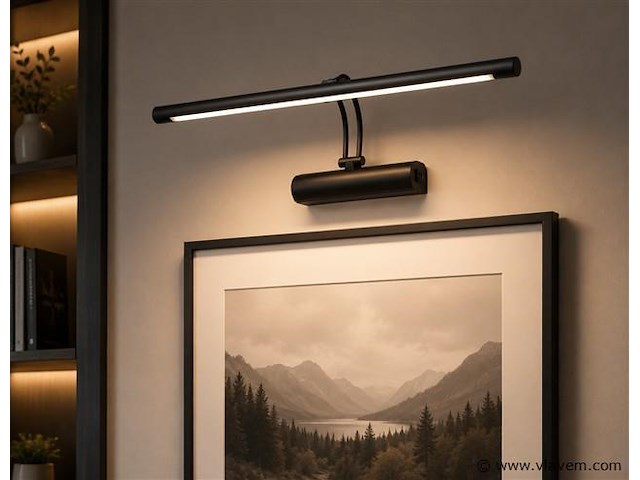 2 x led spiegel / schilderijlamp 8w – 4200k neutraal wit - zwart – ip45 – anka-8 - afbeelding 1 van  5