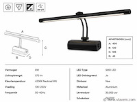 2 x led spiegel / schilderijlamp 8w – 4200k neutraal wit - zwart – ip45 – anka-8 - afbeelding 4 van  5