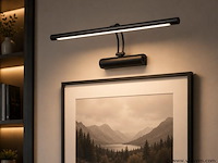 2 x led spiegel / schilderijlamp 8w – 4200k neutraal wit - zwart – ip45 – anka-8 - afbeelding 1 van  5