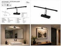 2 x led spiegel / schilderijlamp 8w – 4200k neutraal wit - zwart – ip45 – anka-8 - afbeelding 5 van  5