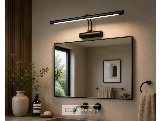 2 x led spiegel / schilderijlamp 8w – 4200k neutraal wit - zwart – ip45 – anka-8 - afbeelding 4 van  6
