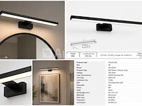 2 x led spiegel / schilderijlamp 8w – 4200k neutraal wit - zwart – ip45 – leylek-8 - afbeelding 3 van  5