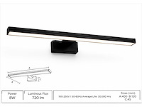 2 x led spiegel / schilderijlamp 8w – 4200k neutraal wit - zwart – ip45 – leylek-8 - afbeelding 2 van  5