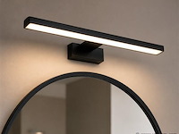 2 x led spiegel / schilderijlamp 8w – 4200k neutraal wit - zwart – ip45 – leylek-8 - afbeelding 1 van  5