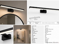 2 x led spiegel / schilderijlamp 8w – 4200k neutraal wit - zwart – ip45 – leylek-8 - afbeelding 5 van  5