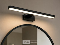 2 x led spiegel / schilderijlamp 8w – 4200k neutraal wit - zwart – ip45 – leylek-8 - afbeelding 1 van  6