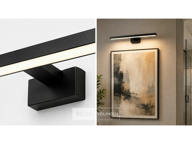 2 x led spiegel / schilderijlamp 8w – 4200k neutraal wit - zwart – ip45 – leylek-8 - afbeelding 4 van  6