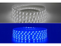 2 x led strip – 25 meter – 10w/m – blauw & koud wit – ip65 waterdicht - afbeelding 1 van  5