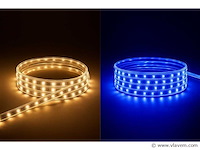2 x led strip – 25 meter – 10w/m – blauw & warm wit – ip65 waterdicht - afbeelding 1 van  5