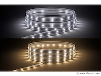 2 x led strip – 25 meter – 10w/m – wit & warm wit – ip65 waterdicht - afbeelding 1 van  5