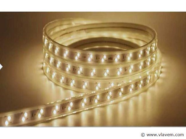2 x led strip – 25 meter – 10w/m – wit & warm wit – ip65 waterdicht - afbeelding 3 van  5