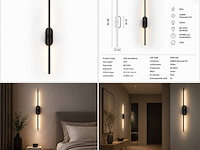 2 x led wandlamp 10w – 4200k neutraal wit - zwart – ip20 – salda-10 - afbeelding 1 van  5