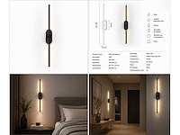 2 x led wandlamp 10w – 4200k neutraal wit - zwart – ip20 – salda-10 - afbeelding 7 van  15