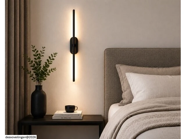 2 x led wandlamp 10w – 4200k neutraal wit - zwart – ip20 – salda-10 - afbeelding 4 van  6