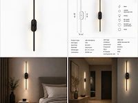 2 x led wandlamp 10w – 4200k neutraal wit - zwart – ip20 – salda-10 - afbeelding 6 van  6