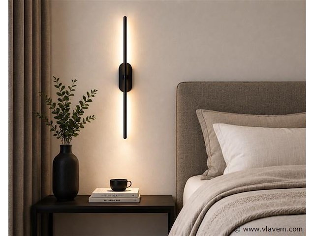 2 x led wandlamp 10w – 4200k neutraal wit - zwart – ip20 – salda-10 - afbeelding 3 van  5