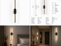 2 x led wandlamp 10w – 4200k neutraal wit - zwart – ip20 – salda-10 - afbeelding 5 van  5