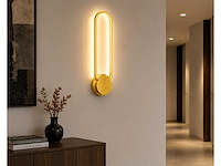 2 x led wandlamp 12w – 4000k neutraal wit - goud – ip20 – always-w - afbeelding 1 van  5