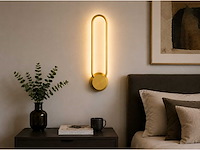 2 x led wandlamp 12w – 4000k neutraal wit - goud – ip20 – always-w - afbeelding 3 van  5