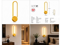 2 x led wandlamp 12w – 4000k neutraal wit - goud – ip20 – always-w - afbeelding 5 van  5
